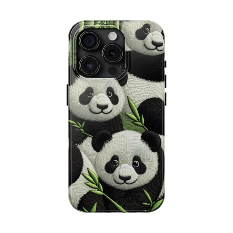 Panda in Bamboo Forest Embroidered Phone Case 5