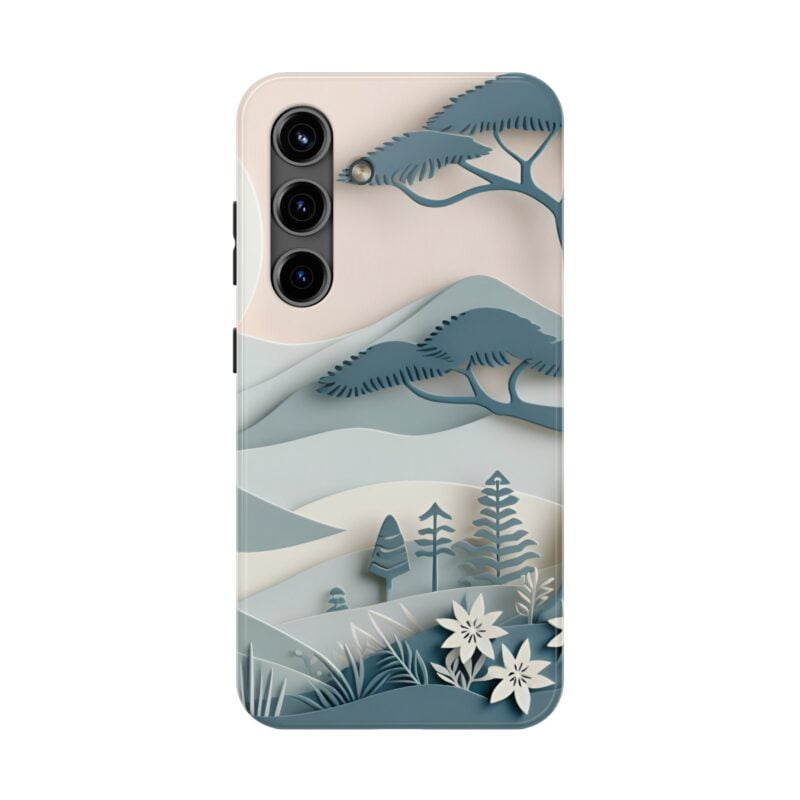 Paper Cut Mountain Landscape Phone Case 4