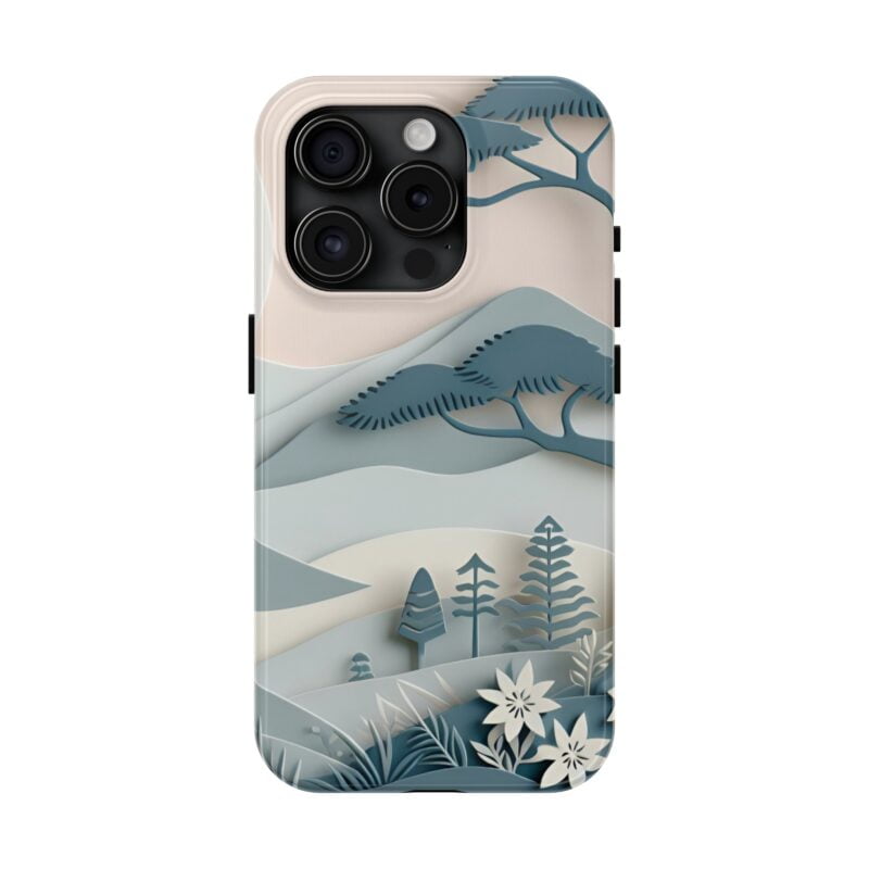 Paper Cut Mountain Landscape Phone Case