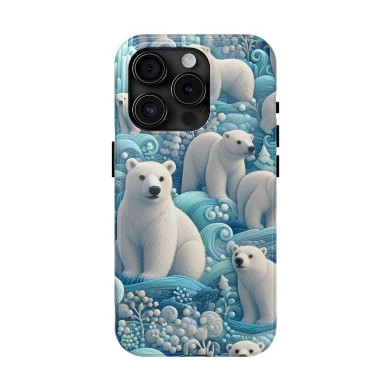 Polar Bear Embroidered Phone Case 5