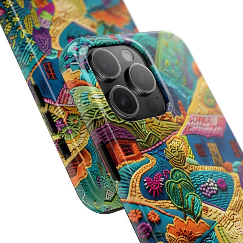 Surreal Village Embroidered Phone Case 1