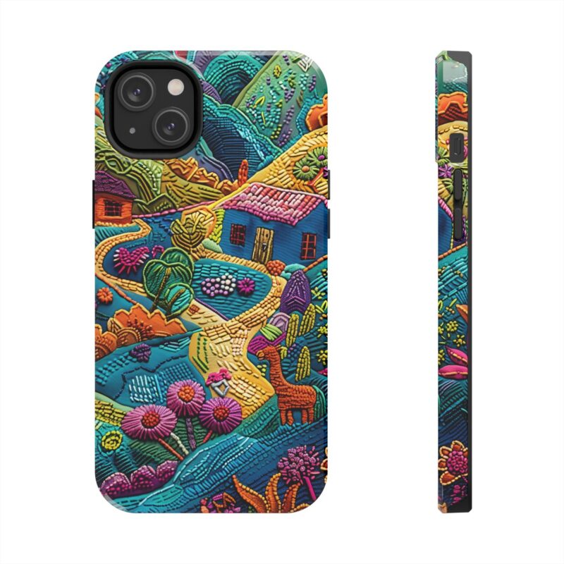 Surreal Village Embroidered Phone Case 2