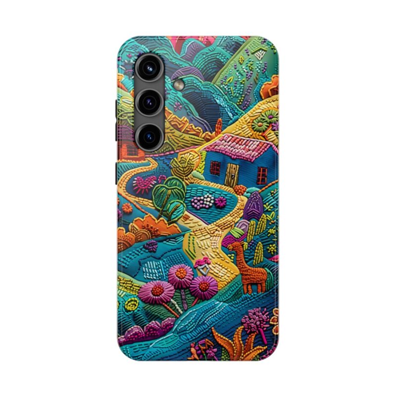 Surreal Village Embroidered Phone Case 4