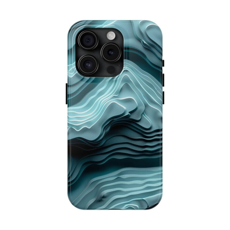 Abstract Topographic Turquoise Phone Case 5