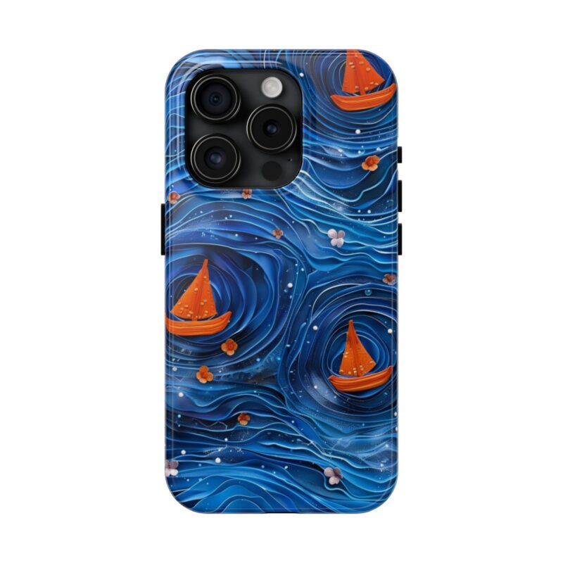 Whimsical Sea Ripples Layered Paper Phone Case 5