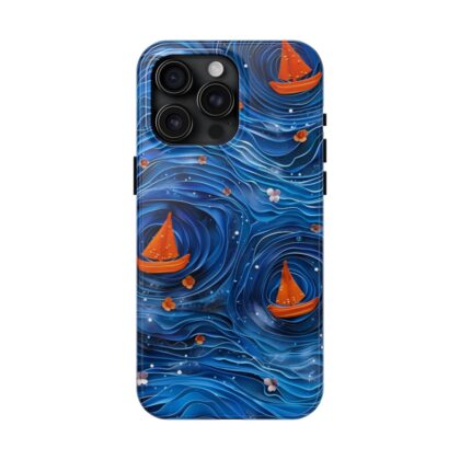 Whimsical Sea Ripples Layered Paper Phone Case