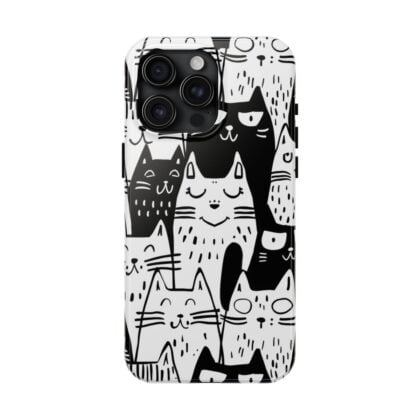 Playful Cat Doodle Pattern Phone Case