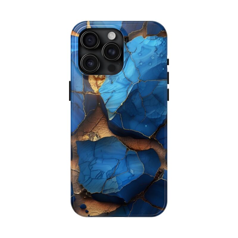 Abstract Blue and Gold Ink Painting Phone Case