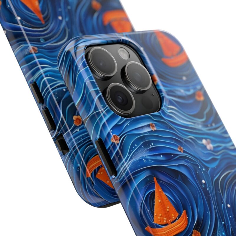 Whimsical Sea Ripples Layered Paper Phone Case 1