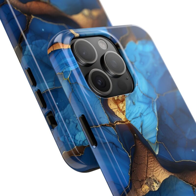 Abstract Blue and Gold Ink Painting Phone Case 1