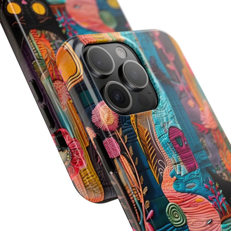 Textured Folklore Cat iPhone 15 Pro Max Case