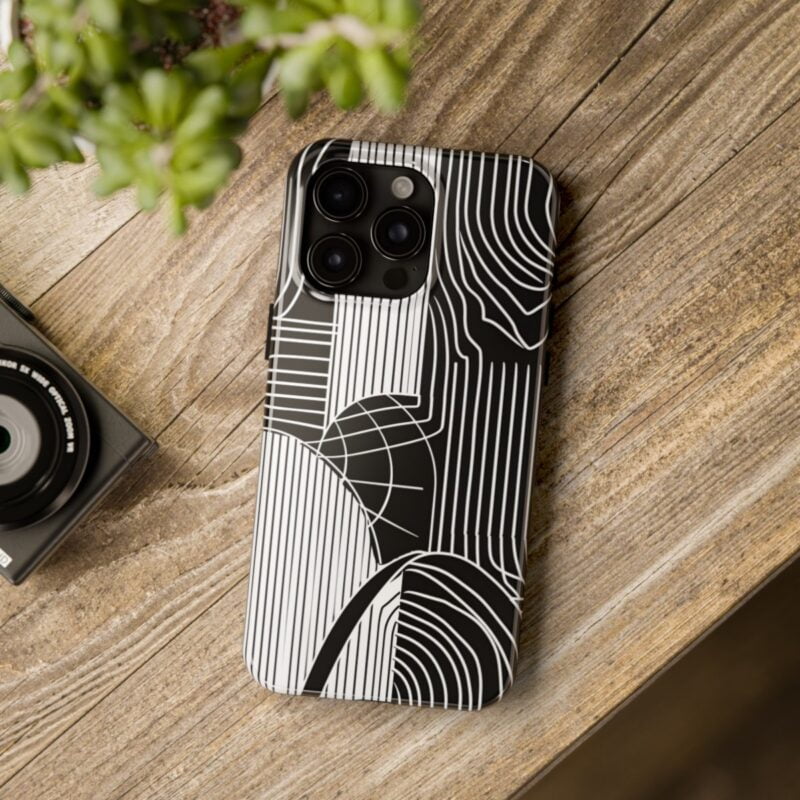 Minimalist Black Line Art Phone Case 3