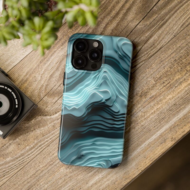 Abstract Topographic Turquoise Phone Case 3