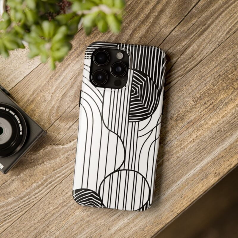 Abstract Monochrome Pattern Phone Case 3