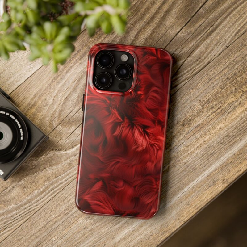 Soft Red Fur Elegance Phone Case 3