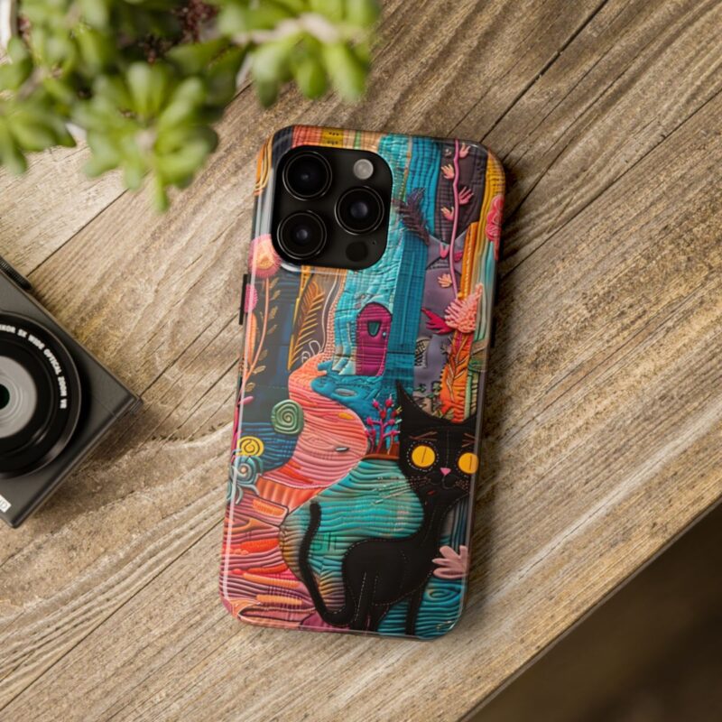 Textured Folklore Cat Phone Case 3