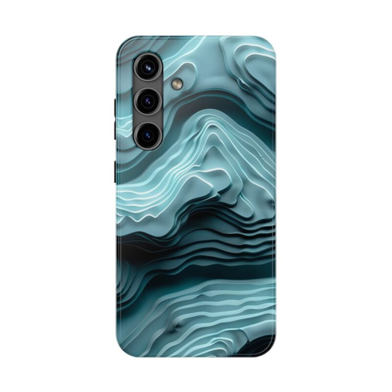 Abstract Topographic Turquoise Phone Case 4