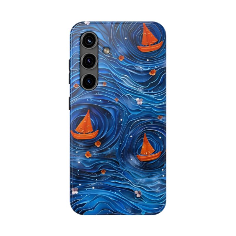 Whimsical Sea Ripples Layered Paper Phone Case 4