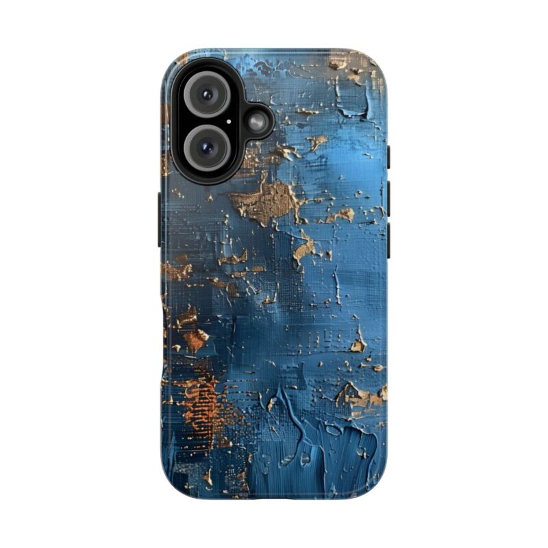Vintage Blue Elegance Oil Painting Texture iPhone 16 Case
