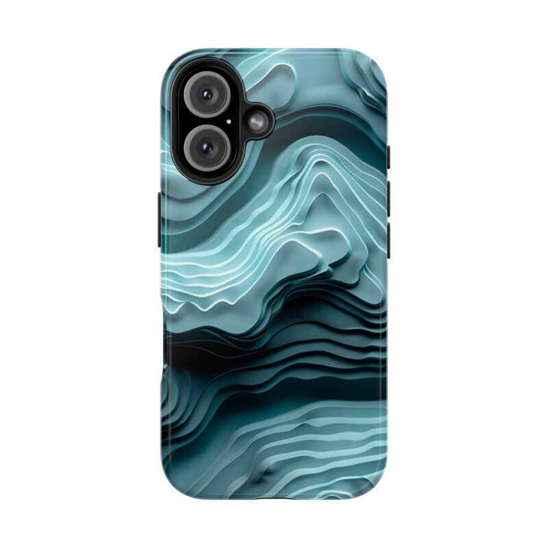 Abstract Topographic Turquoise iPhone 16 Case