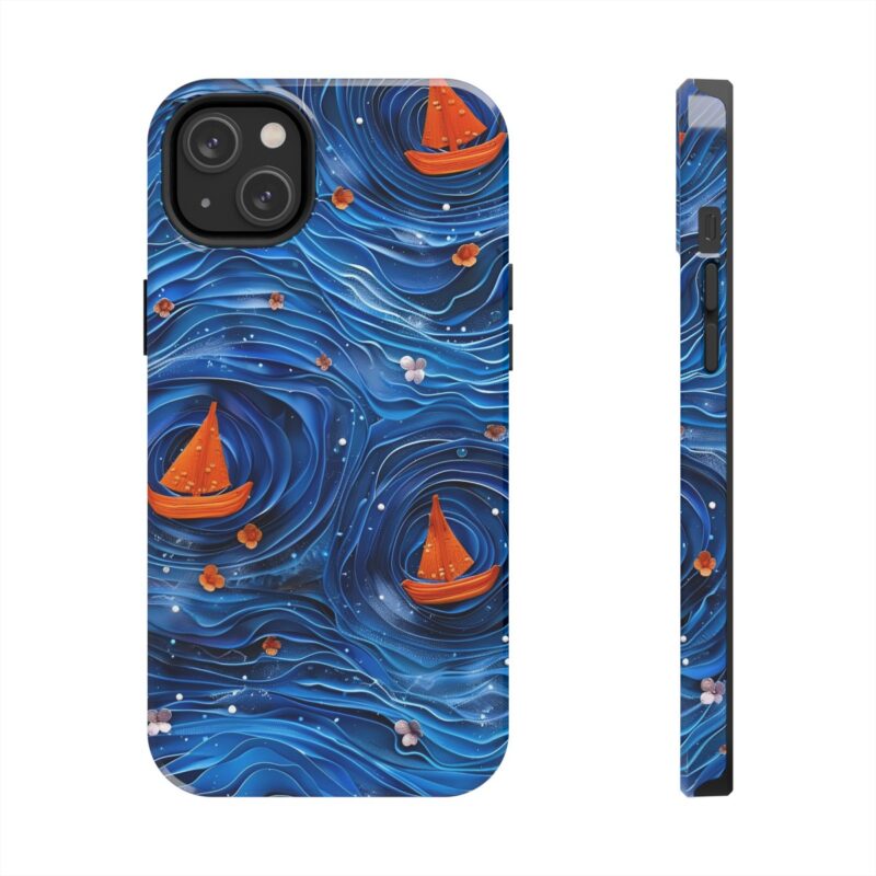 Whimsical Sea Ripples Layered Paper Phone Case 2