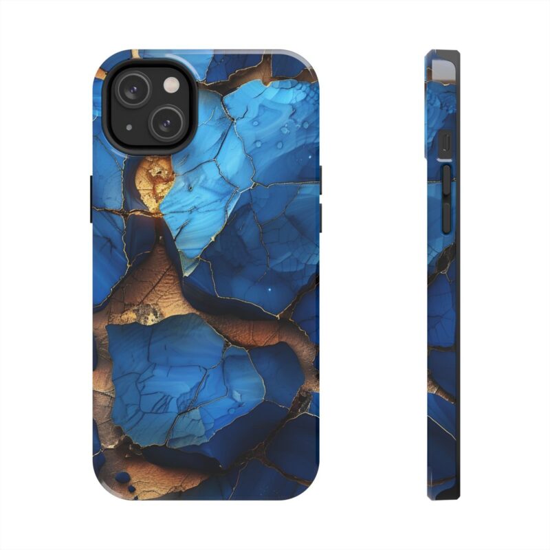 Abstract Blue and Gold Ink Painting Phone Case 2