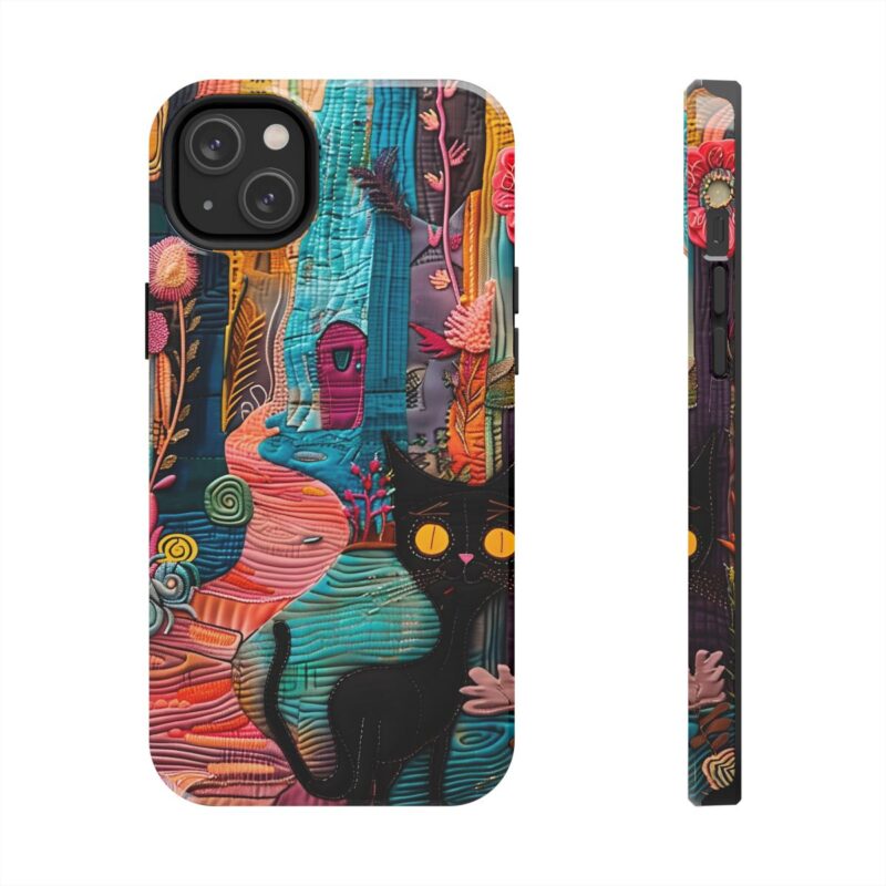 Textured Folklore Cat iPhone 14 Plus Case