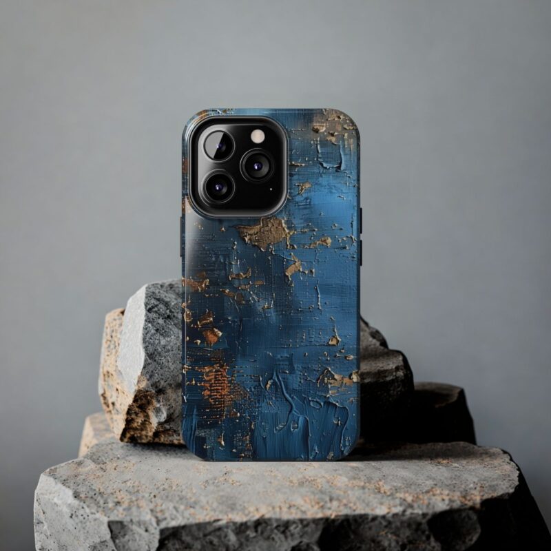 Vintage Blue Elegance Oil Painting Texture Phone Case 5