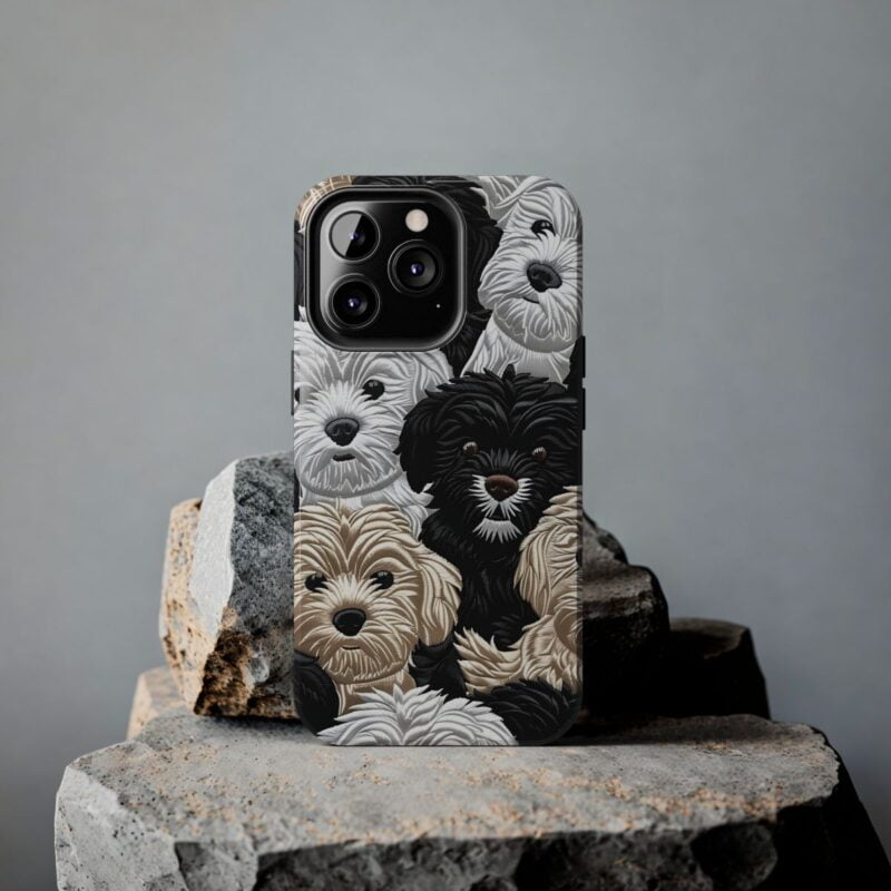 Adorable Dogs Embroidered iPhone 13 Pro Max Case