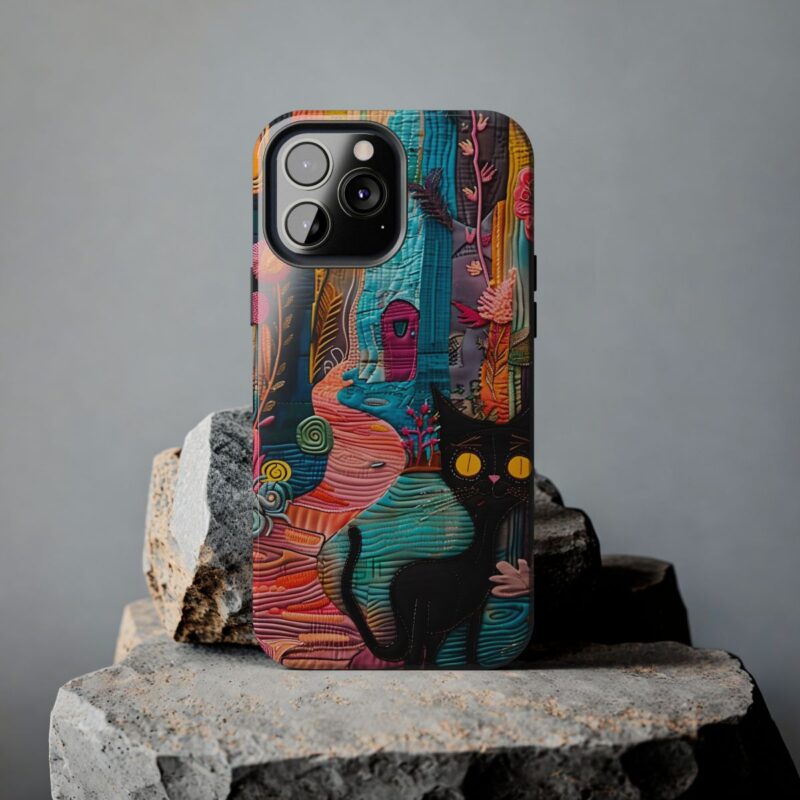 Textured Folklore Cat iPhone 13 Pro Max Case