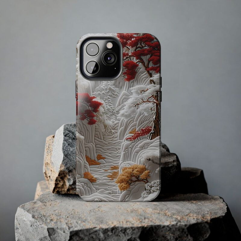 Snowy Red and Gold Forest iPhone 13 Pro Max Case