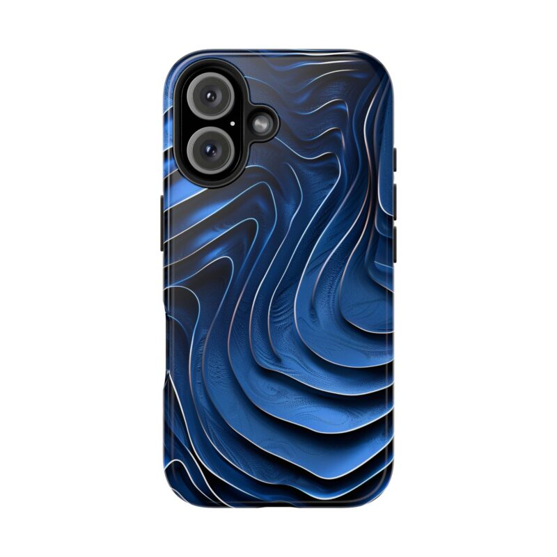 Dark Blue Tides iPhone 16 Case