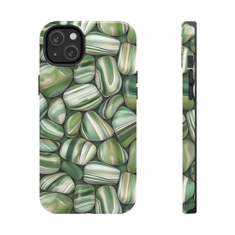 Green Striped Pebbles Phone Case 2
