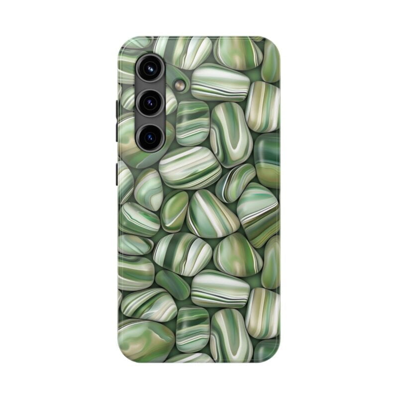 Green Striped Pebbles Phone Case 4