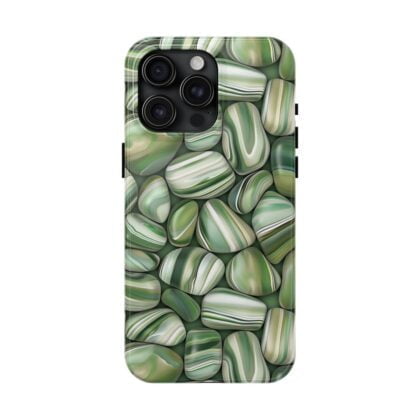 Green Striped Pebbles Phone Case