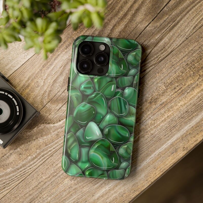 Jade Green Pebbles Phone Case 3