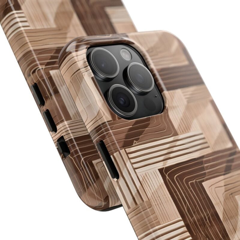 Minimalist Brown and Cream Pattern Phone Case 1