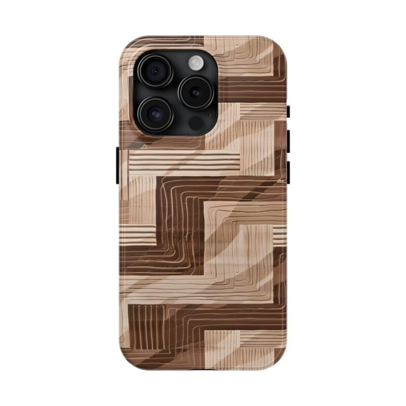Minimalist Brown and Cream Pattern Phone Case 5