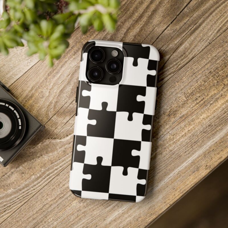 Monochrome Jigsaw Puzzle Phone Case 3