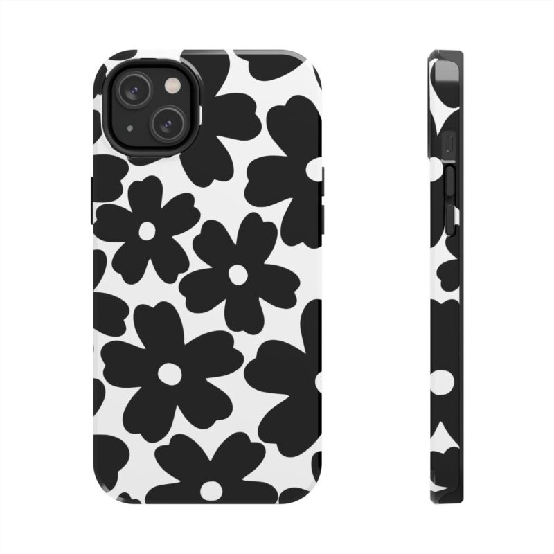 Monochrome Floral Delight Phone Case - Image 4