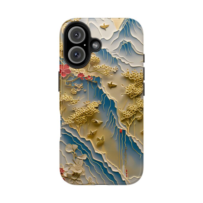 Golden Trees Mountain Scene iPhone 16 Case