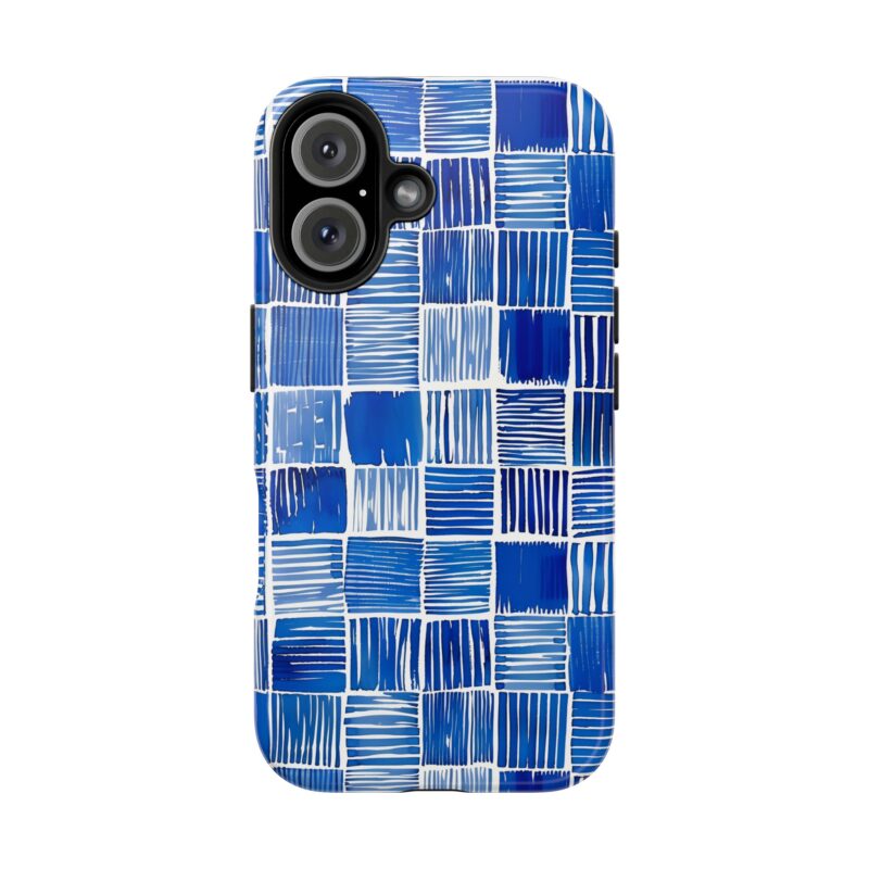 Blue Stripes Pattern iPhone 16 Case