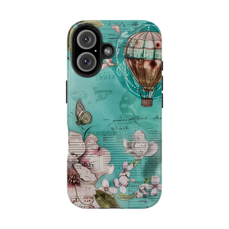 Hot Air Balloon Turquoise Junk Journal iPhone 16 Case