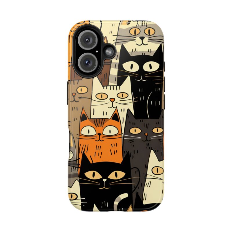 Cartoon Cat Delight iPhone 16 Case