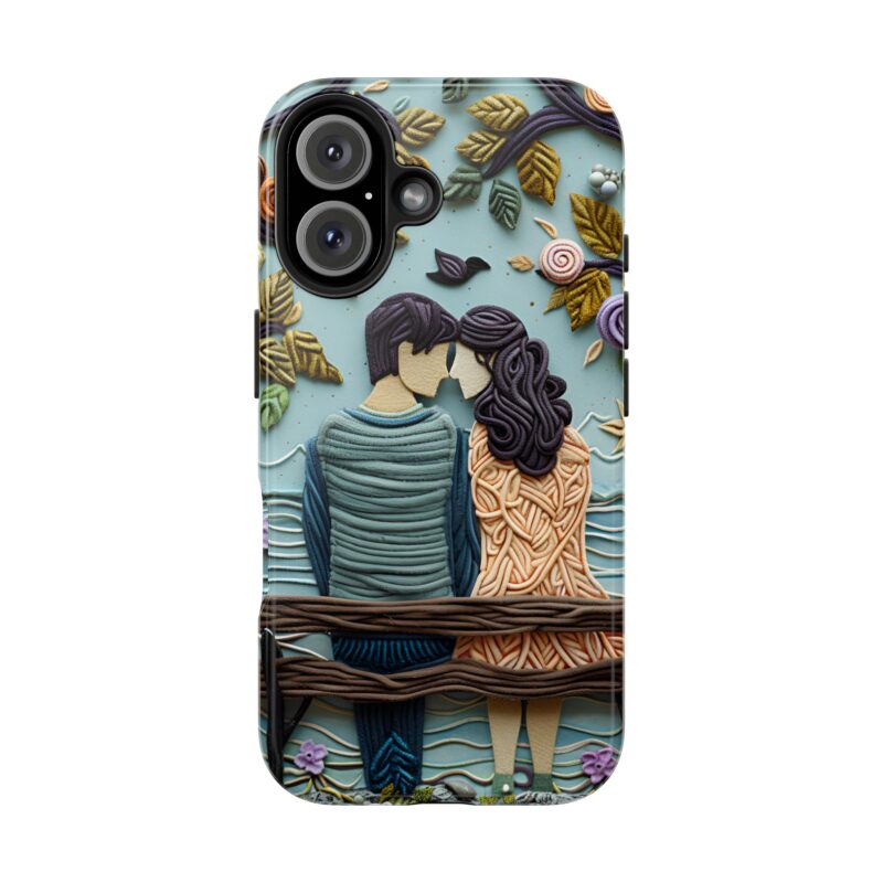 Couple In Park Embroidered iPhone 16 Case