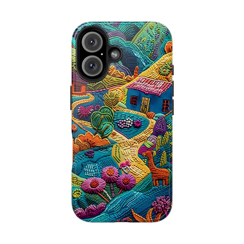 Surreal Village Embroidered iPhone 16 Case