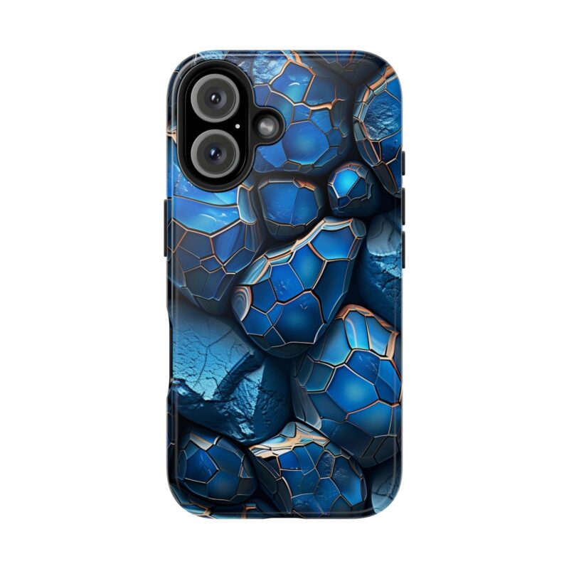 Luminous Blue Rocks 3D iPhone 16 Case
