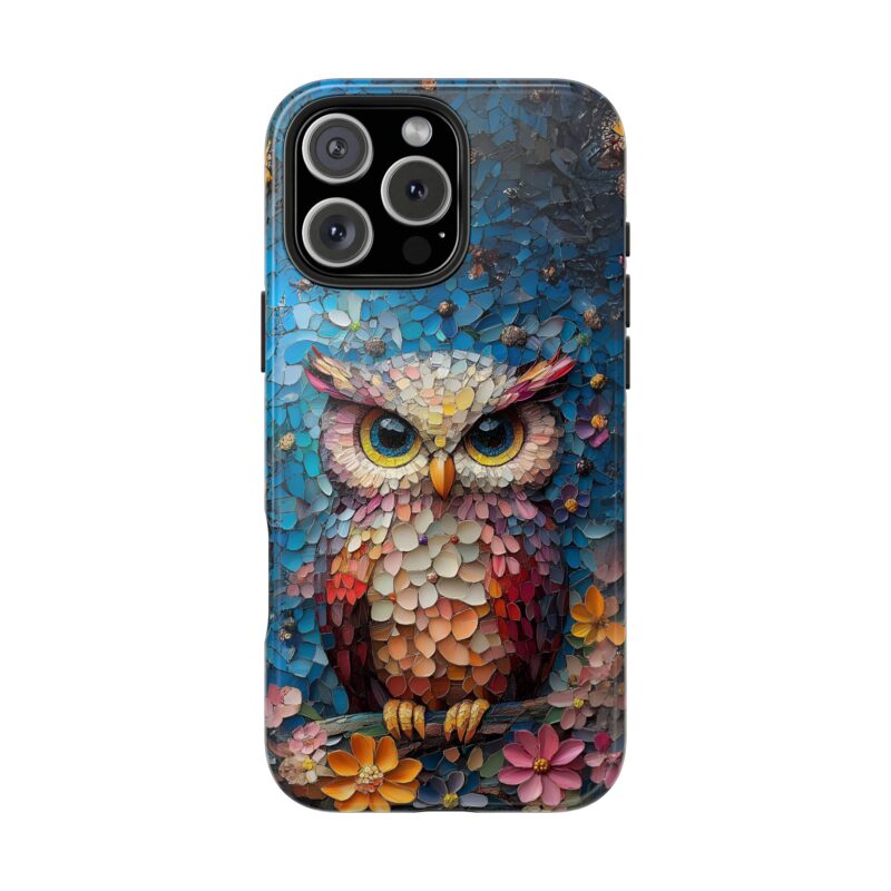 Blossom Owl Mosaic iPhone 15 Pro Case