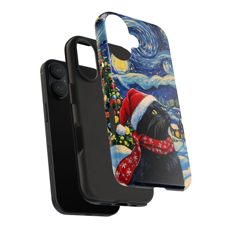 Starry Christmas Whiskers iPhone 15 Case - Image 3