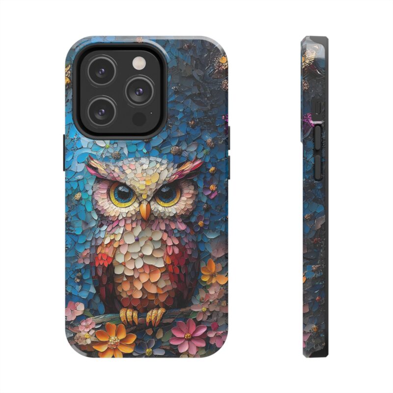 Blossom Owl Mosaic iPhone 15 Pro Case